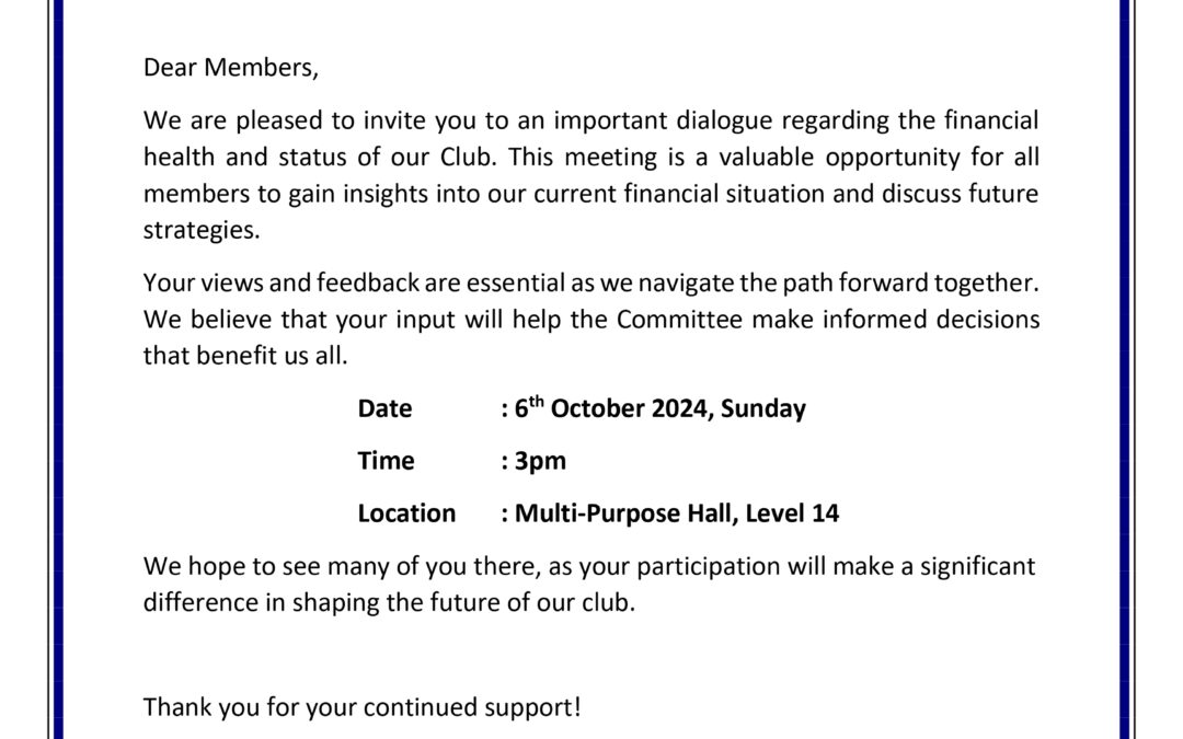 Dialogue on Club’s Financial Health