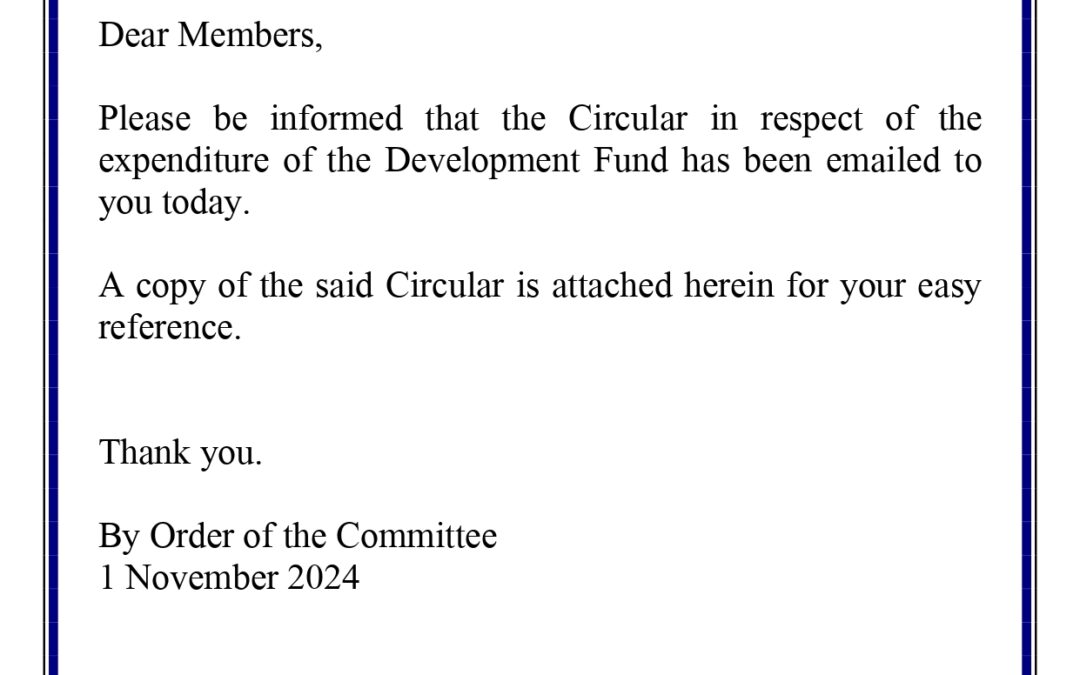 Expenditure of the Dev Fund – page 1