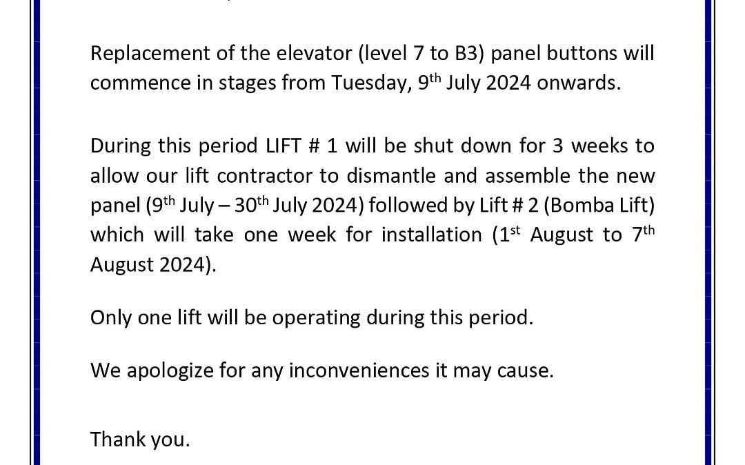 New Lift Panels installation