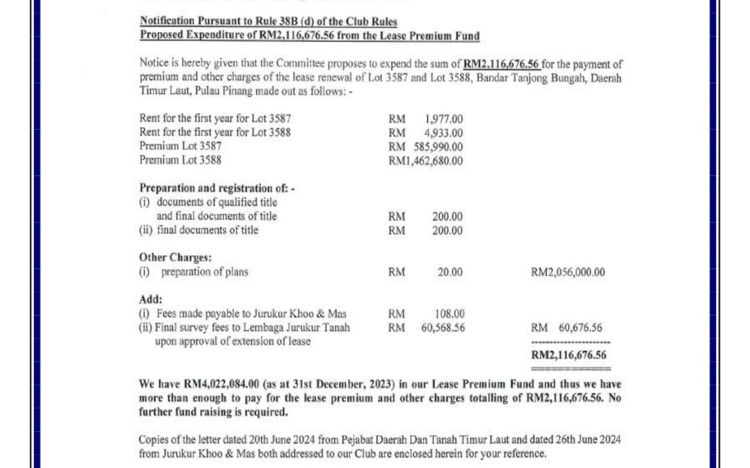 Notice of Expenditure