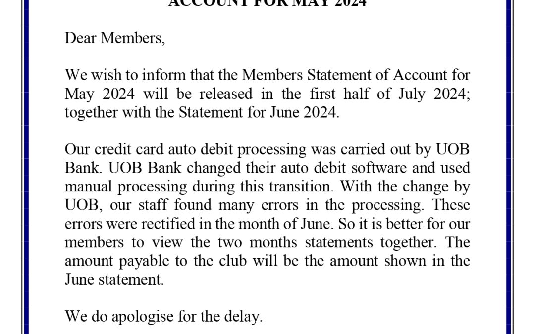 Release of Members Statement